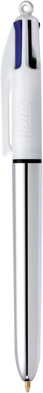 imageBIC 4Color Retractable Ballpoint Pens with 10 mm Medium Point and Assorted Ink Colors 12Count PackMulticolor