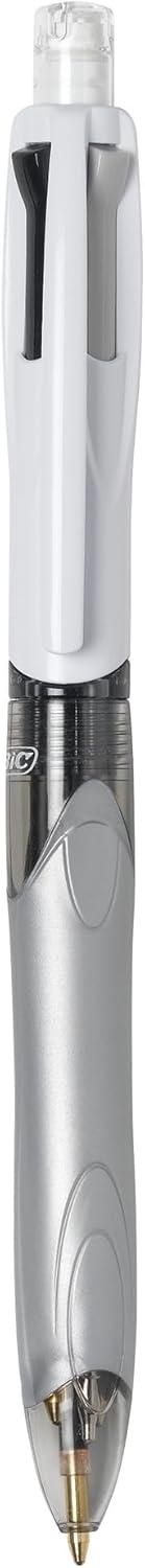 imageBIC 4Color Retractable Ballpoint Pens with 10 mm Medium Point and Assorted Ink Colors 12Count PackRed  Blue  Black Ink