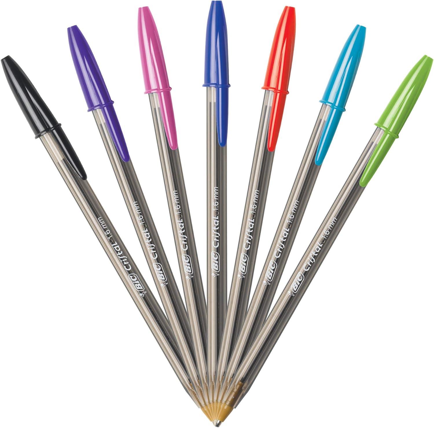 imageBIC Cristal Xtra Bold Ballpoint Pens Bold Point 16mm For Vivid And Dramatic Lines Assorted Colors 24Count Pack Perfect Ink Pens