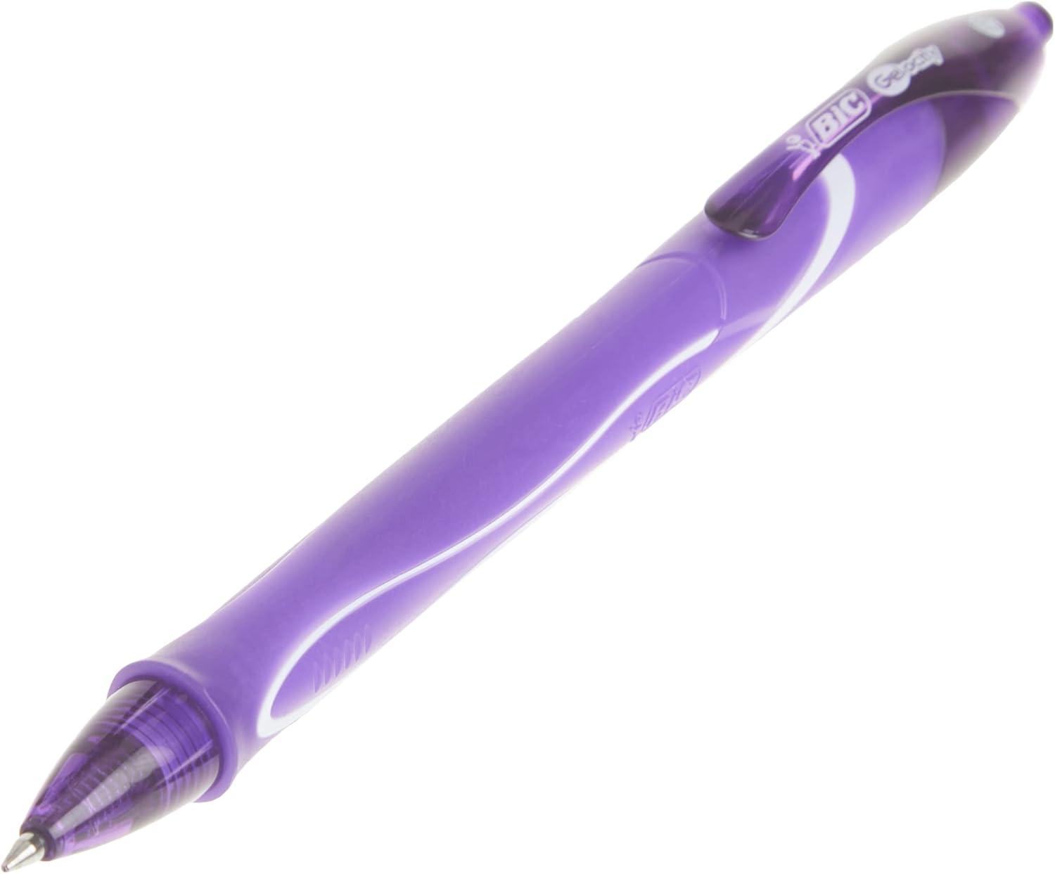 imageBIC Gelocity Quick Dry Assorted Colors Gel Pens Medium Point 07mm 8Count Pack Retractable Gel Pens With Comfortable Full Grip