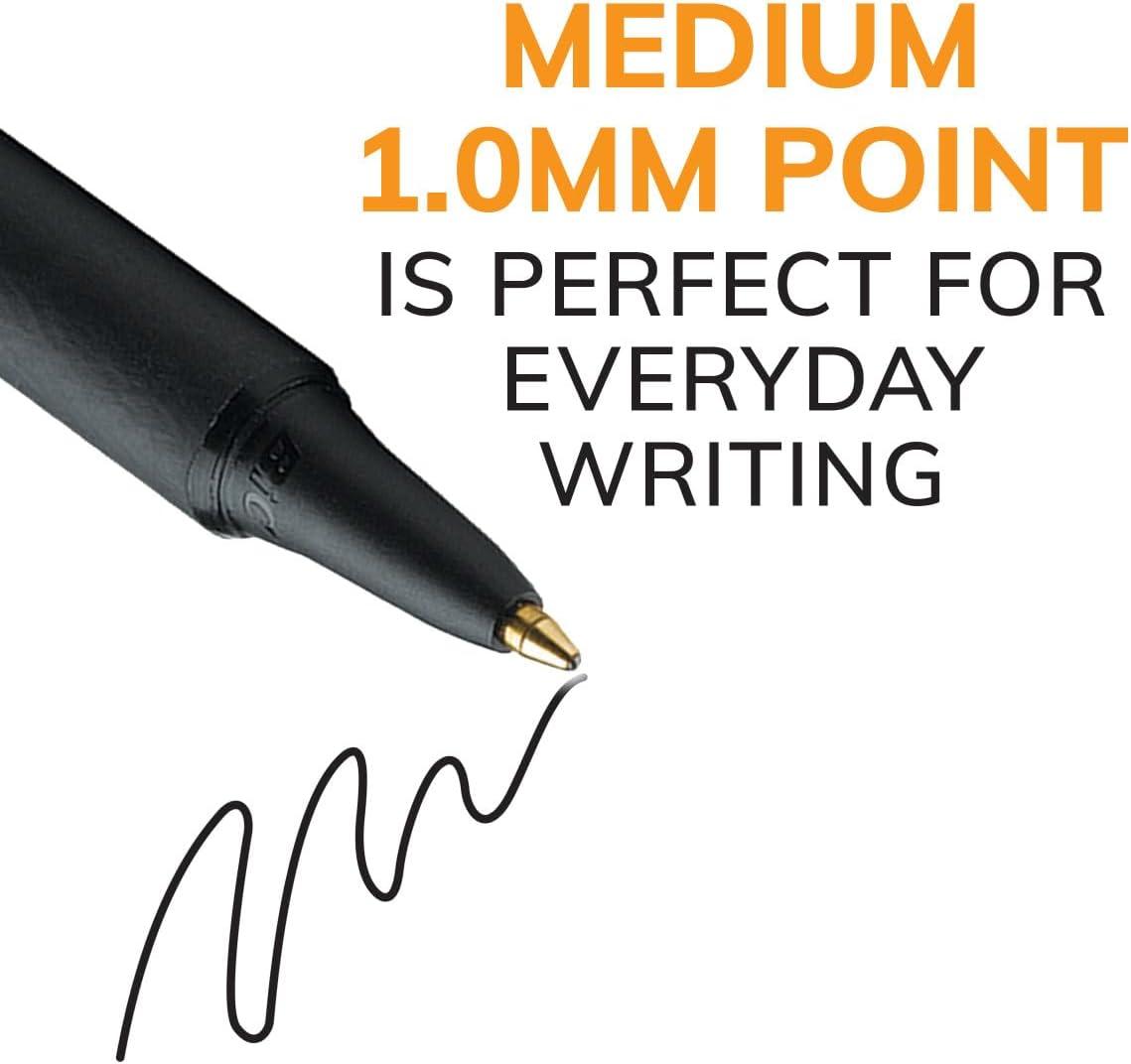 imageBIC Soft Feel Retractable Ballpoint Pen with 10 mm Medium Point and Comfortable Grip 18Count in Assorted Ink Colors