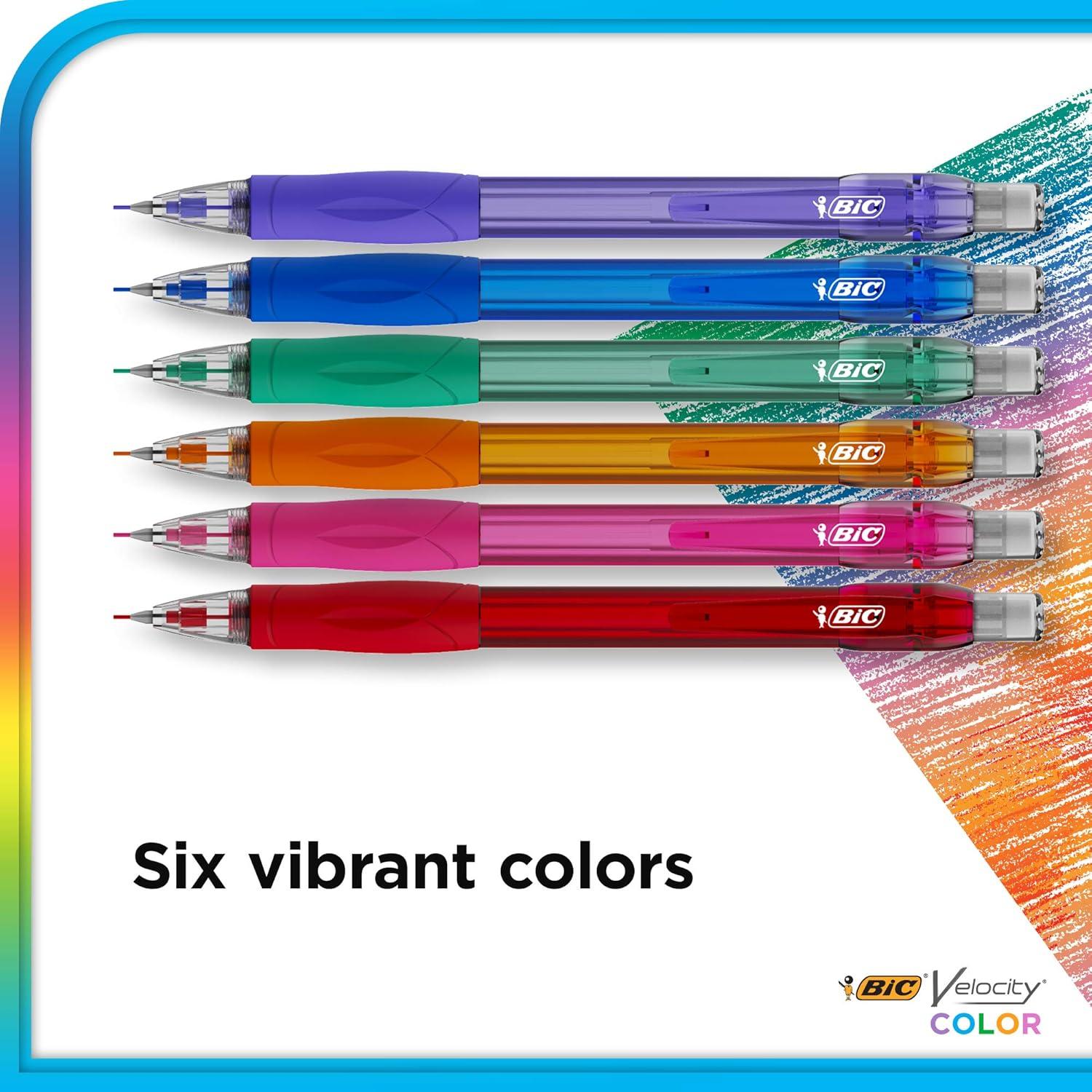 imageBIC Velocity Colored Lead Mechanical Pencil Refills Medium Point 07mm Assorted Colors 36Count Pack