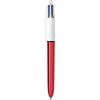imageBIC 4 Colours Shine Ballpoint Pens Medium Point 10 mm  Metallic Gold Barrel Box of 12Metallic Red