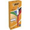 imageBIC 4 Colours Shine Ballpoint Pens Medium Point 10 mm  Metallic Gold Barrel Box of 12Metallic Red