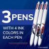 imageBIC 4Color Retractable Ballpoint Pen with Marvels SpiderMan Theme Versatile Medium Point 3Count in Assorted Ink3Count Pack of 1