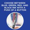imageBIC 4Color Retractable Ballpoint Pens with 10 mm Medium Point and Assorted Ink Colors 12Count PackBlack  Blue  Green  Red Ink