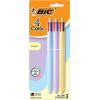 imageBIC 4Color Retractable Ballpoint Pens with 10 mm Medium Point and Assorted Ink Colors 12Count PackBlack  Blue  Green  Red Ink