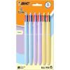 imageBIC 4Color Retractable Ballpoint Pens with 10 mm Medium Point and Assorted Ink Colors 12Count PackBlack  Blue  Green  Red Ink
