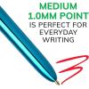 imageBIC 4Color Retractable Ballpoint Pens with 10 mm Medium Point and Assorted Ink Colors 12Count PackGreen