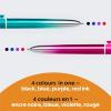 imageBIC 4Color Retractable Ballpoint Pens with 10 mm Medium Point and Assorted Ink Colors 12Count PackPurple  Black  Blue  Red Ink