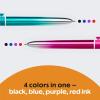 imageBIC 4Color Retractable Ballpoint Pens with 10 mm Medium Point and Assorted Ink Colors 12Count PackPurple  Black  Blue  Red Ink