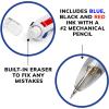 imageBIC 4Color Retractable Ballpoint Pens with 10 mm Medium Point and Assorted Ink Colors 12Count PackRed  Blue  Black Ink