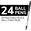 imageBIC Clic Stic Black Retractable Ballpoint Pens Medium Point 10mm 12Count Pack Round Barrel Design for Comfortable WritingBlack