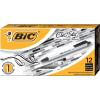 imageBIC Clic Stic Black Retractable Ballpoint Pens Medium Point 10mm 12Count Pack Round Barrel Design for Comfortable WritingBlack