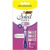 imageBIC Click 5 Soleil Womens Disposable Razors 5 Blades With a Moisture Strip For a Smoother Shave 1 Handle and 3 Cartridges 4 Piece Razor Set1 Handle  3 Cartridges