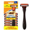 imageBIC Comfort 3 Refillable Refill Razor Cartridges ThreeBlade Disposable Razors for Men Sensitive Skin Razor for a Comfortable Shave 14 Razor Refill CartridgesBlackOrange