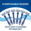 imageBIC EasyRinse AntiClogging Mens Disposable Razors for a Smooth Summer Shave With Less Irritation Shaving Razors With 4 Blades 6 Pack6 Count Pack of 1
