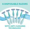 imageBIC EasyRinse AntiClogging Womens Disposable Razors for a Smoother Shave With Less Irritation Shaving Razors With 4 Blades 6 Count1 Count Pack of 6