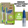 imageBIC Ecolutions Clic Stic Blue Ballpoint Pens Medium Point 10mm 48Count Pack Retractable Ball Point Pens Made from 78 Recycled Plastic12 Count Pack of 4