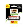 imageBIC Flex 4 Refillable Refill Razor Cartridges for Men LongLasting 4 Blade Razor Heads for Sensitive Skin 10 Refill CartridgesBlackGreen