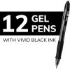 imageBIC Gelocity Original Black Gel Pens Medium Point 07mm 12Count Pack Retractable Gel Pens With Comfortable Grip