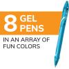 imageBIC Gelocity Quick Dry Assorted Colors Gel Pens Medium Point 07mm 8Count Pack Retractable Gel Pens With Comfortable Full Grip