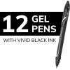 imageBIC Gelocity Quick Dry Black Gel Pens Medium Point 07mm 12Count Pack Retractable Gel Pens With Comfortable Full Grip