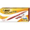 imageBIC Glide Black Retractable Ballpoint Pens Medium Point 10mm 4Count Pack Ultra Smooth Writing Black PensRed