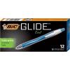 imageBIC Glide Exact Blue Retractable Ballpoint Pens Fine Point 07mm 12Count Pack Ultra Smooth Writing Blue PensBlue