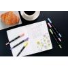 imageBIC Intensity 2 in 1 Dual Tip Fineliner Pens Fine Tip 07mm and Flexible Brush 37mm Assorted Pastel Colors 6Count Pack