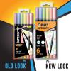 imageBIC Intensity 2 in 1 Dual Tip Fineliner Pens Fine Tip 07mm and Flexible Brush 37mm Assorted Pastel Colors 6Count Pack