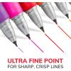 imageBIC Intensity Black Permanent Markers Ultra Fine Point 12Count Pack of Black Markers With NonSlip Grip for Comfort and Control