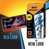 imageBIC Intensity Blue Permanent Markers Fine Point 12Count Pack of Blue Markers With NonSlip Grip for Comfort and Control