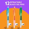 imageBIC Intensity Clic Black Gel Pens Medium Point 07mm 12Count Pack Retractable Gel Pens With Comfortable Grip packaging may vary