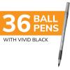 imageBIC Round Stic Grip Xtra Comfort Black Ballpoint Pens Medium Point 12mm 36Count Pack Perfect Writing Pens With Soft Grip for Superb Comfort and Control