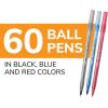 imageBIC Round Stic Xtra Life Ballpoint Pen Ultra Long Lasting and Consistent Ink Flow 60Count in Black InkAssorted Colors