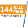 imageBIC Round Stic Xtra Life Ballpoint Pen Ultra Long Lasting and Consistent Ink Flow 60Count in Black InkBlue