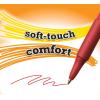 imageBIC Soft Feel Red Retractable Ballpoint Pens Medium Point 10mm 12Count Pack Red Pens With SoftTouch Comfort Grip
