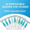 imageBIC Soleil Comfort Womens Disposable with 4 Blade Razors Flexible Blades for a Close Shave Pretty Blue Handles 10PackBlue