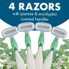 imageBIC Soleil Escape Scented Womens Disposable Razors 5 Blades Comfortable Shave Jasmine ampamp Eucalyptus Scented Handle Shaving Razors for Women 4 CountJasmine  Eucalyptus