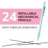 imageBIC XtraSmooth Pastel Mechanical Pencils with Erasers Medium Point 07mm 24Count Pack Bulk Mechanical Pencils for School or Office SuppliesPastel Edition