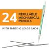 imageBIC XtraSparkle Number 2 Mechanical Pencils With Erasers Medium Point 07mm 24Count Pack Mechanical Pencils for School SuppliesSparkle Edition