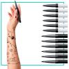imageBODYMARK BIC Temporary Tattoo Markers for Skin Black Mixed Tip 12Count Pack SkinSafe Cosmetic Quality