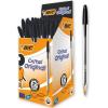 imageBic Cristal Original Ball Pens Medium Point 10 mm  Black Box of 150 Amazon ExclusiveBlack