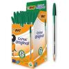 imageBic Cristal Original Ball Pens Medium Point 10 mm  Black Box of 150 Amazon ExclusiveGreen