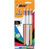 imageBIC 4 Color Shine Retractable Ballpoint Pen with LongLasting Ink and 10 mm Medium Point 3Count in Assorted Ink