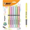imageBIC Brite Liner Grip Pocket MINI Highlighter Pastel Ink Colors Chisel Tip 6 Count Pack of 1