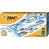 imageBIC Clic Stic Black Retractable Ballpoint Pens Medium Point 10mm 12Count Pack Round Barrel Design for Comfortable WritingBlue