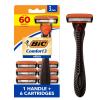 imageBIC Comfort 3 Refillable Refill Razor Cartridges ThreeBlade Disposable Razors for Men Sensitive Skin Razor for a Comfortable Shave 14 Razor Refill CartridgesBlackOrange