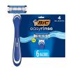 imageBIC EasyRinse AntiClogging Mens Disposable Razors for a Smooth Summer Shave With Less Irritation Shaving Razors With 4 Blades 6 Pack6 Count Pack of 1